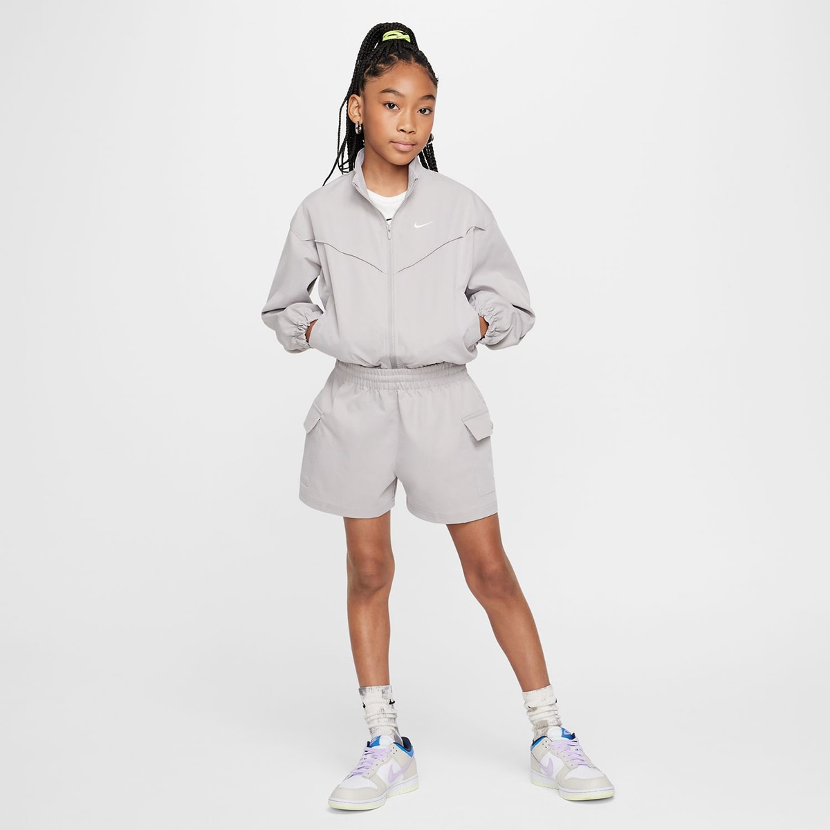 Calções de Menina Sportswear Cinzento-6