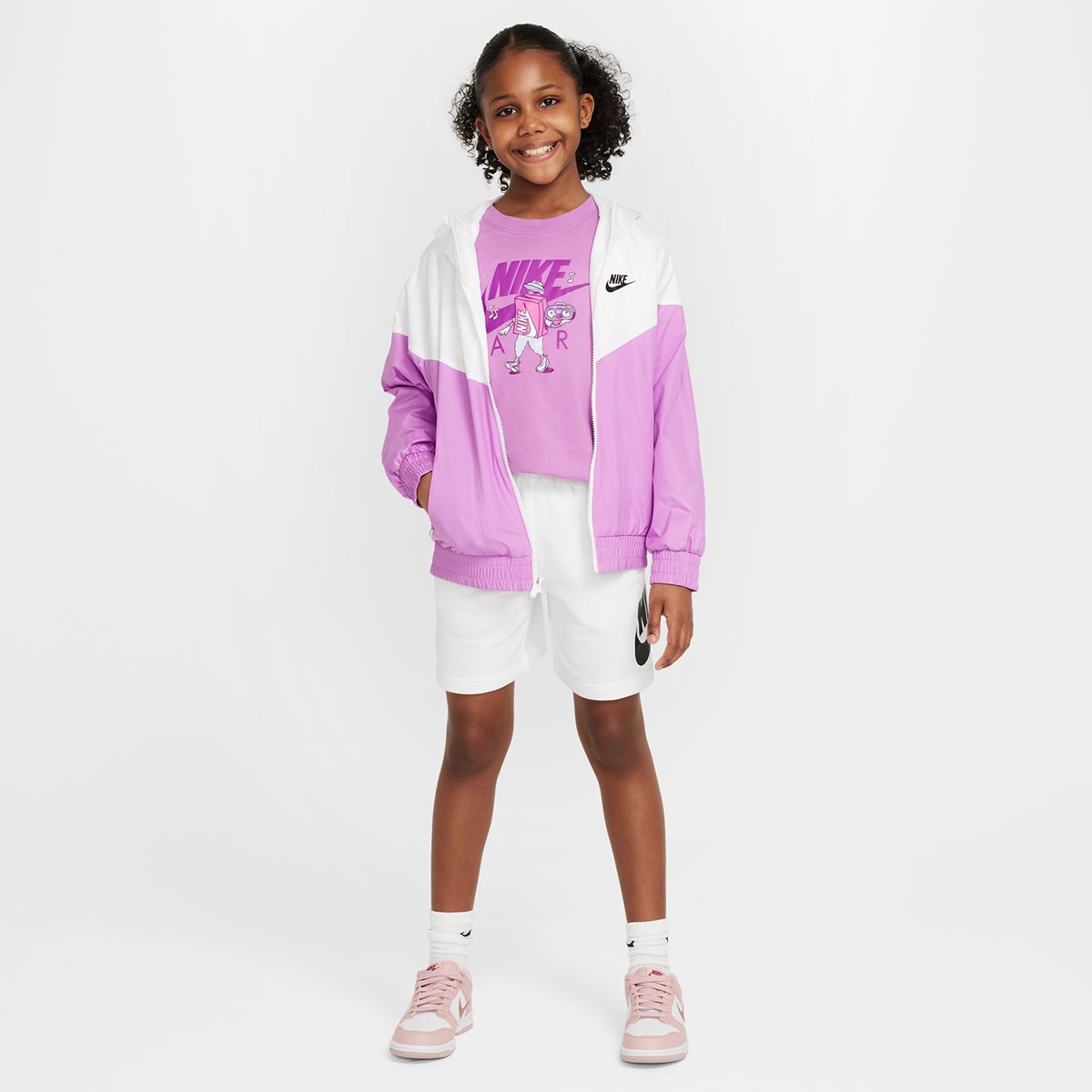 Calções de Criança Sportswear Club Fleece Branco-7