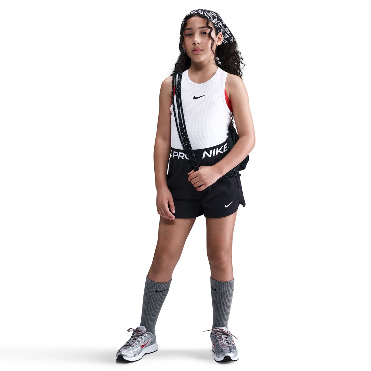 Calções de Menina Pro Dri-FIT Fleece Preto-1