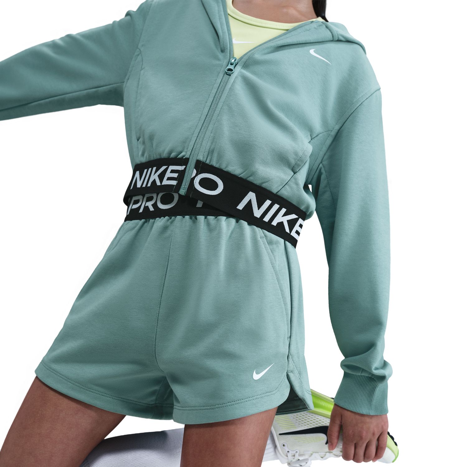 Calções de Menina Pro Dri-FIT Fleece Azul-4