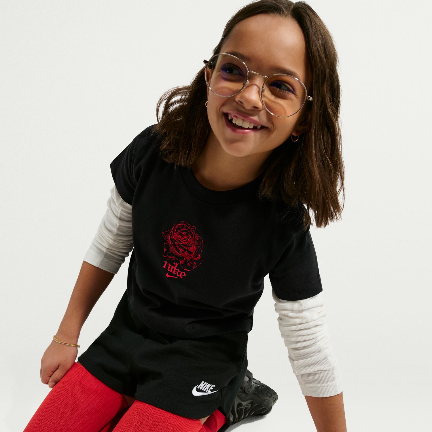Calções de Menina Sportswear Short Preto-3