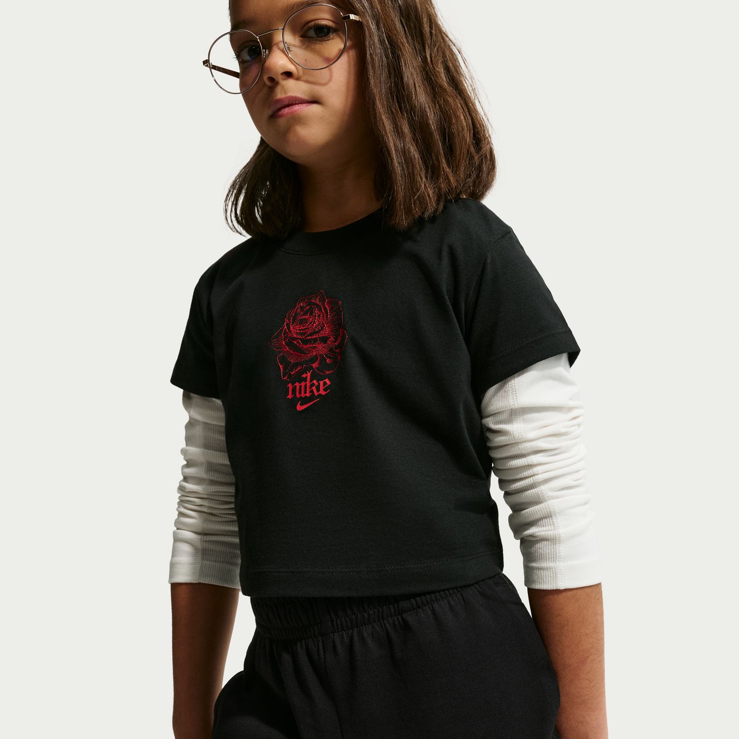 Calções de Menina Sportswear Short Preto-4