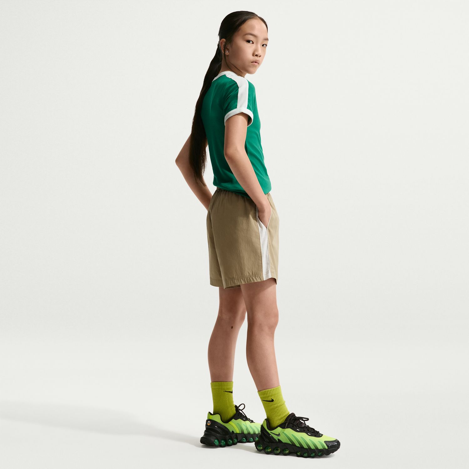 Calções de Criança Sportswear Woven Bege-5
