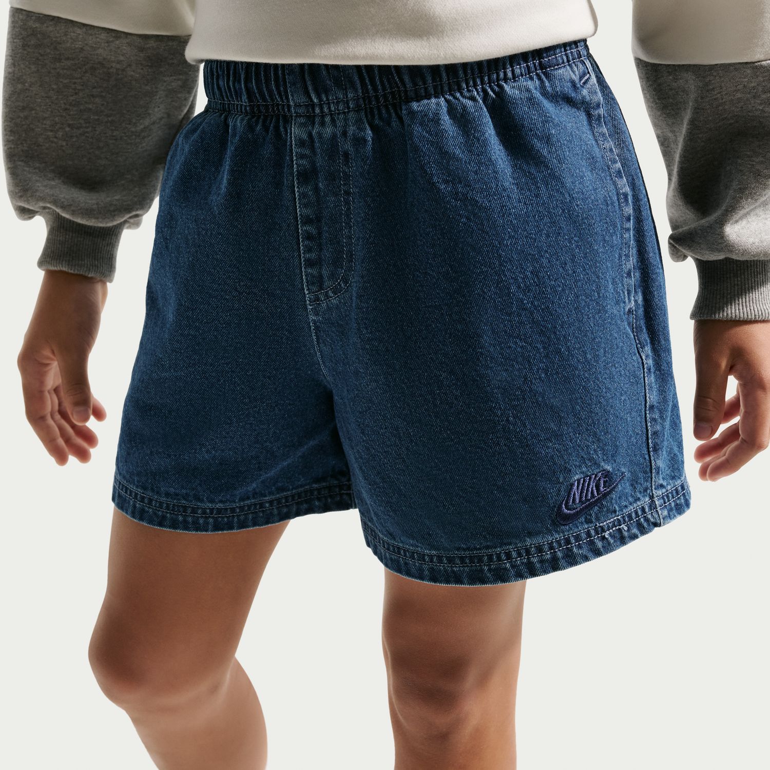 Calções de Criança Sportswear Denim Short Azul-marinho-1