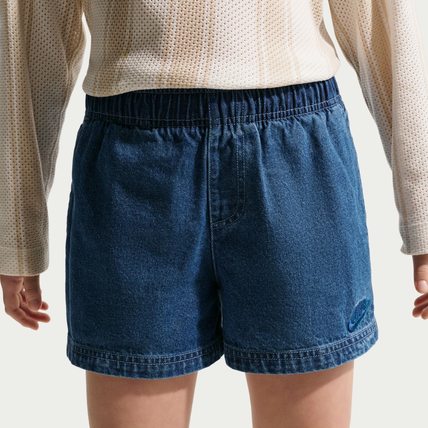 Calções de Criança Sportswear Denim Short Azul-marinho-2