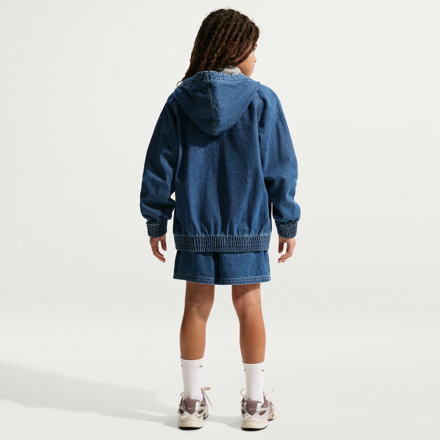 Calções de Criança Sportswear Denim Short Azul-marinho-6