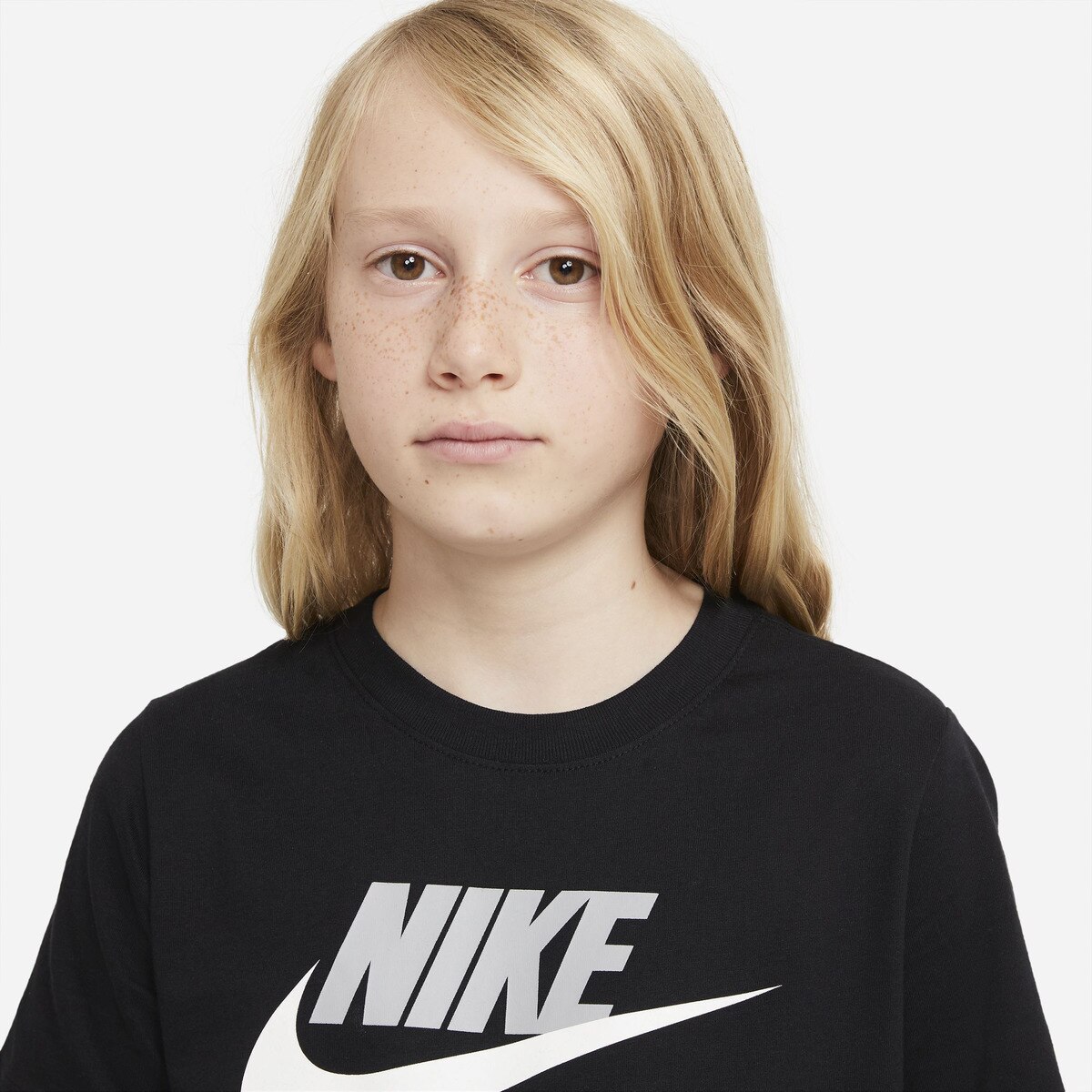 T-shirt de menino Sportswear Nike Preto / Cinzento-5