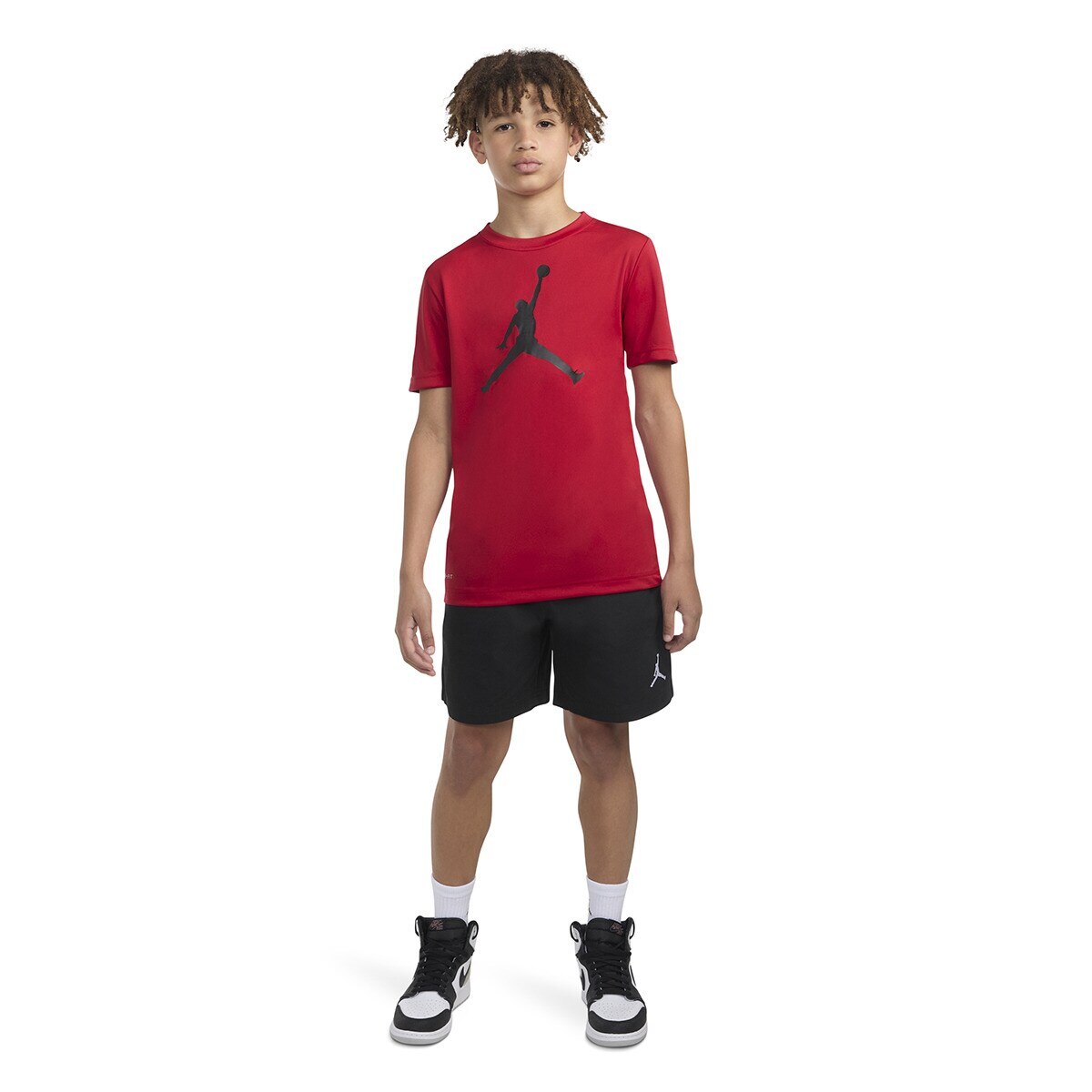 T-shirt de Criança Jdb Jumpman Logo Df Cinzento carvão-5