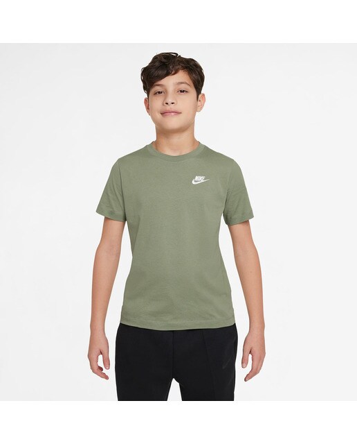 T-shirt de menino Sportswear Nike Verde Azeitona-1