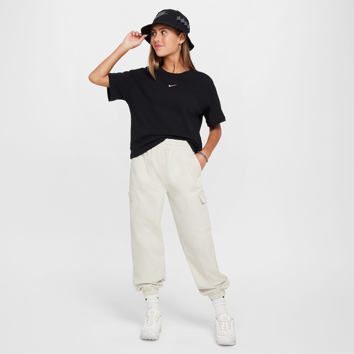 T-shirt de menina Sportswear Nike Preto-4