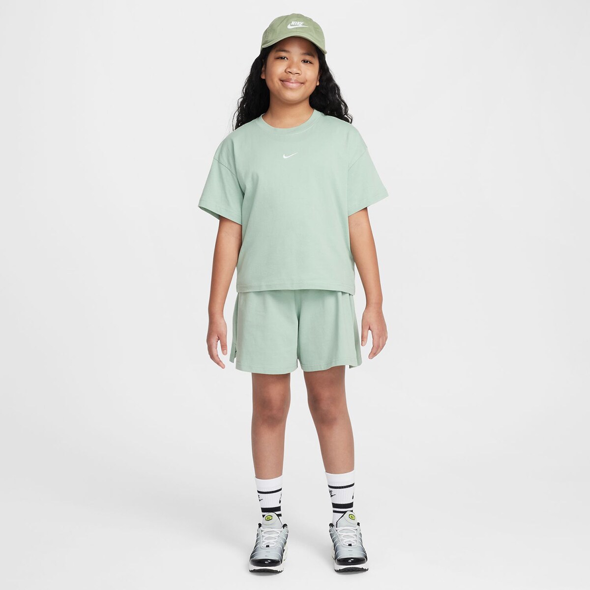 T-shirt de menina Sportswear Nike Verde-5