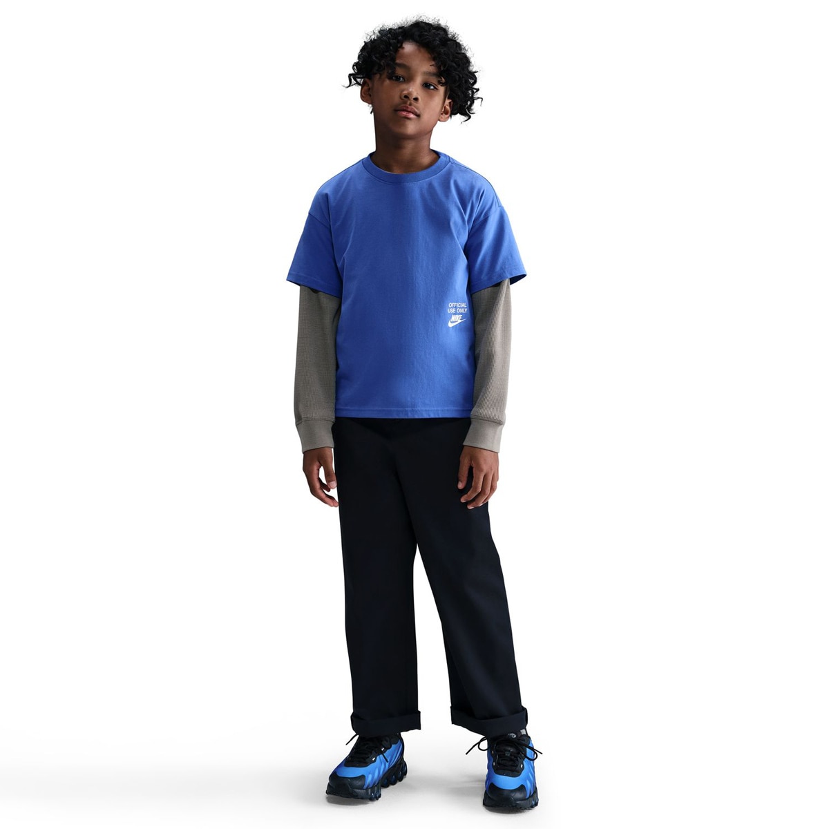 T-shirt de Criança Sportswear Tee Remix Azul-5