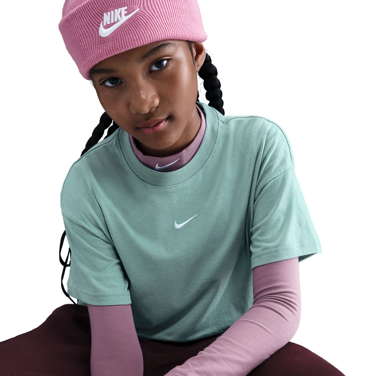 T-shirt de menina Sportswear Nike Azul-4