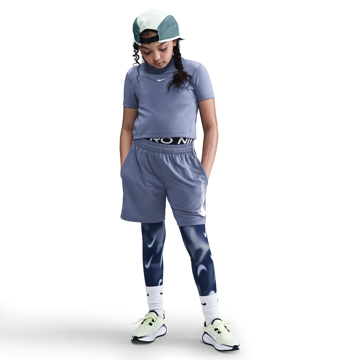 T-shirt de Menina Pro Dri-FIT Azul-3