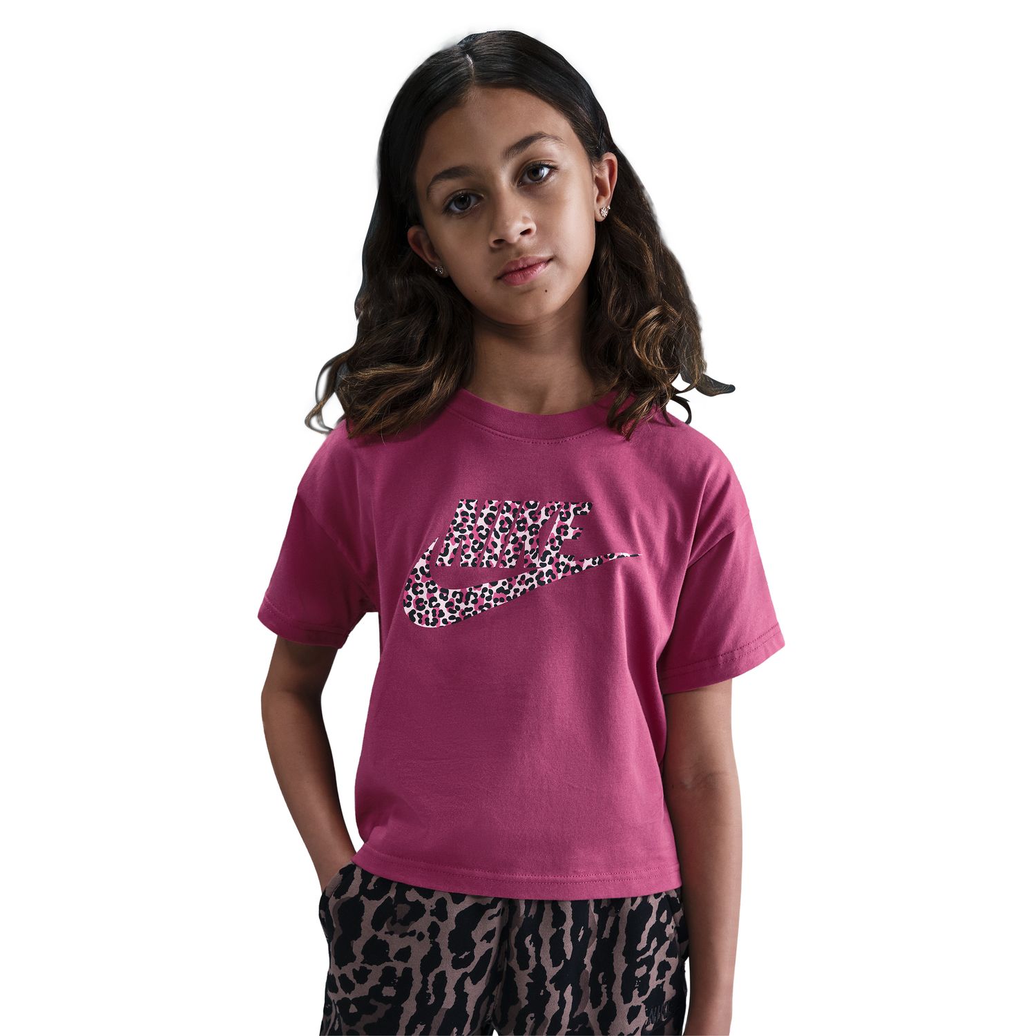 T-shirt de menina Sportswear Nike Rosa-3