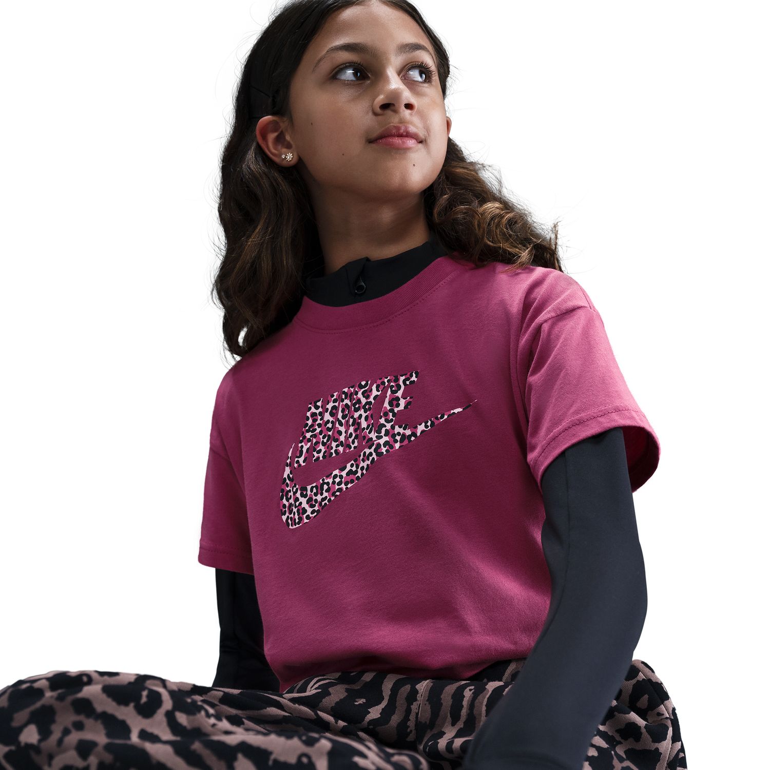 T-shirt de menina Sportswear Nike Rosa-5