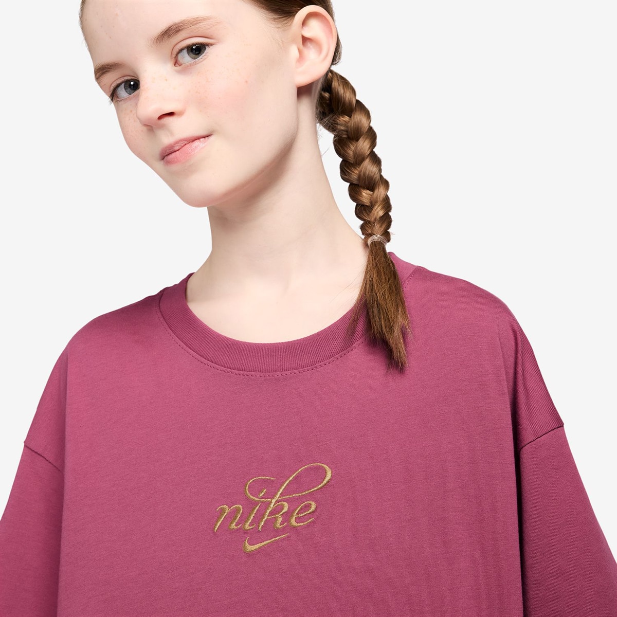 T-shirt de menina Sportswear Nike Rosa-3