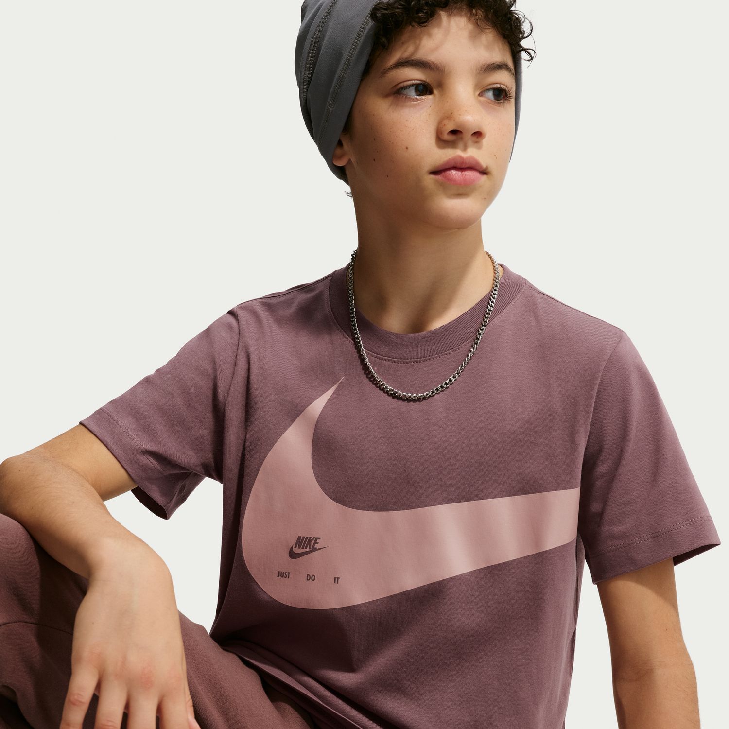 T-shirt de menino Sportswear Nike Roxo-5