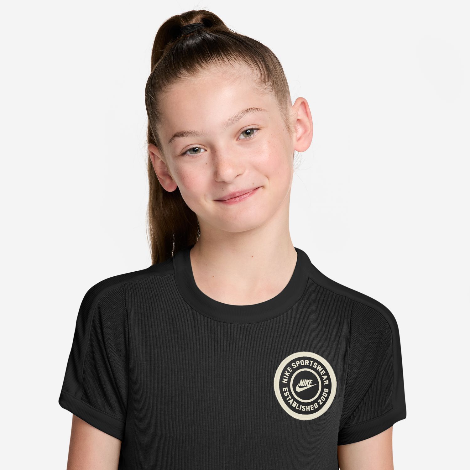 T-shirt de menina Sportswear Nike Preto-3