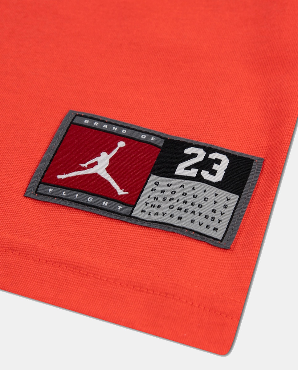 T-shirt de Manga Curta de Menino Jdb Practice Flight Jordan Vermelho-4