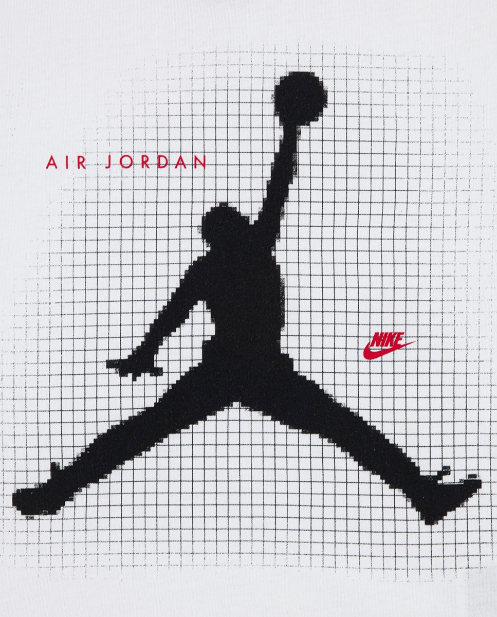 T-shirt de Manga Curta de Menino Jdb Jumpman Grid Blur Jordan Branco-8