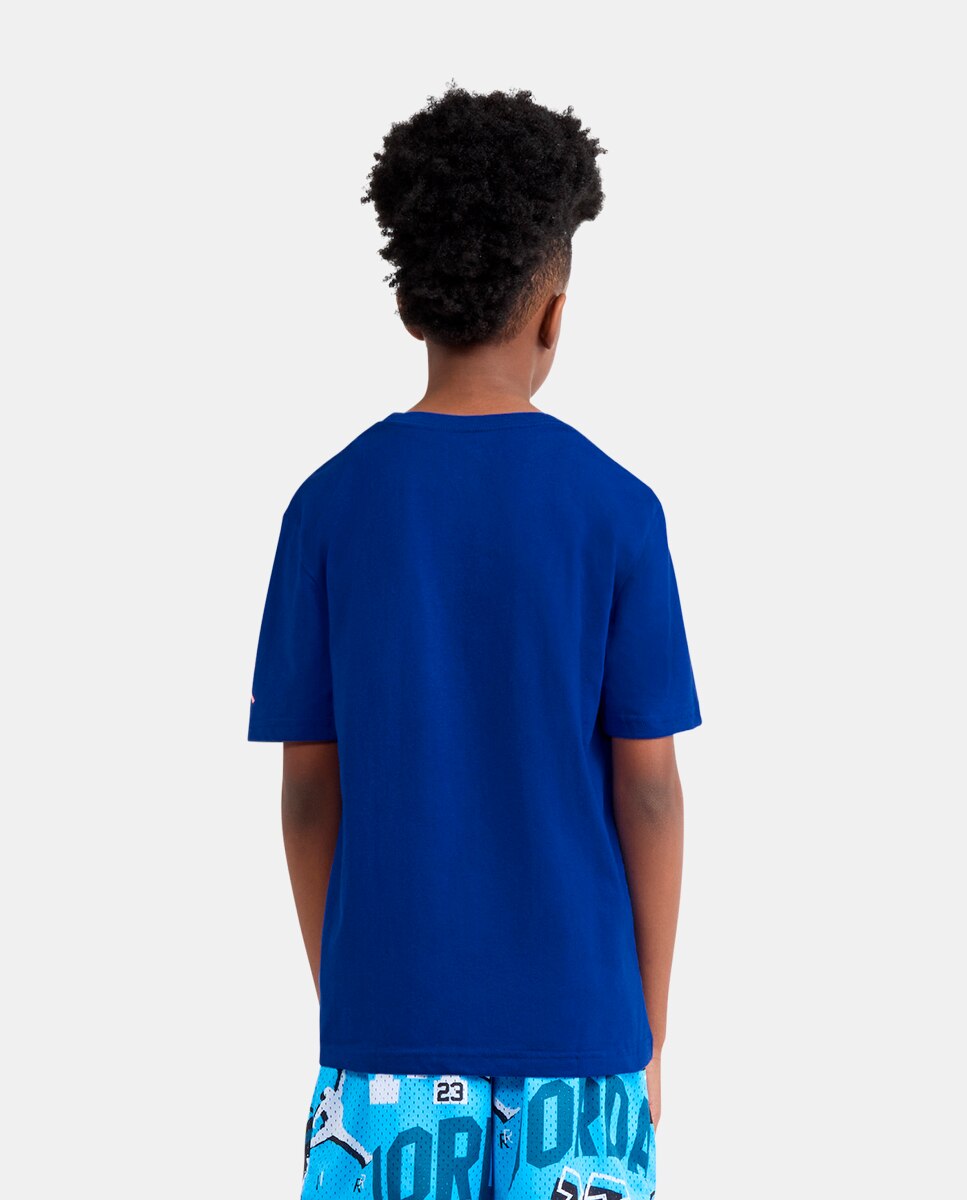 T-shirt de Manga Curta de Menino Jdb Jumpman Grid Blur Azul-2