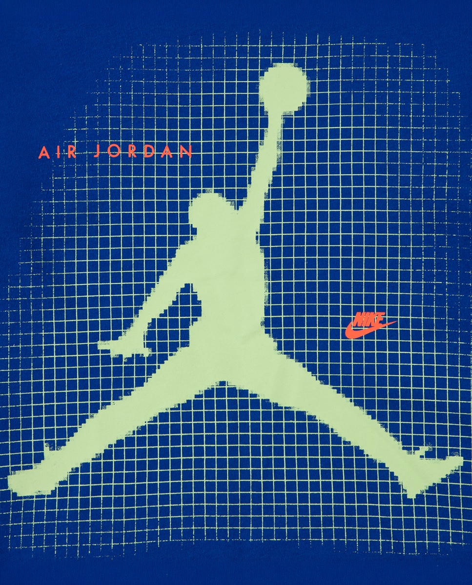 T-shirt de Manga Curta de Menino Jdb Jumpman Grid Blur Azul-6