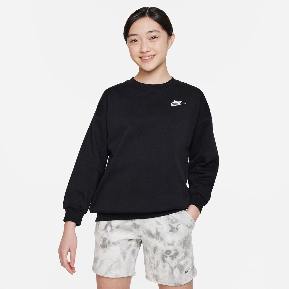 Sweatshirt de menina Sportswear Club Fleece Nike Preto-1