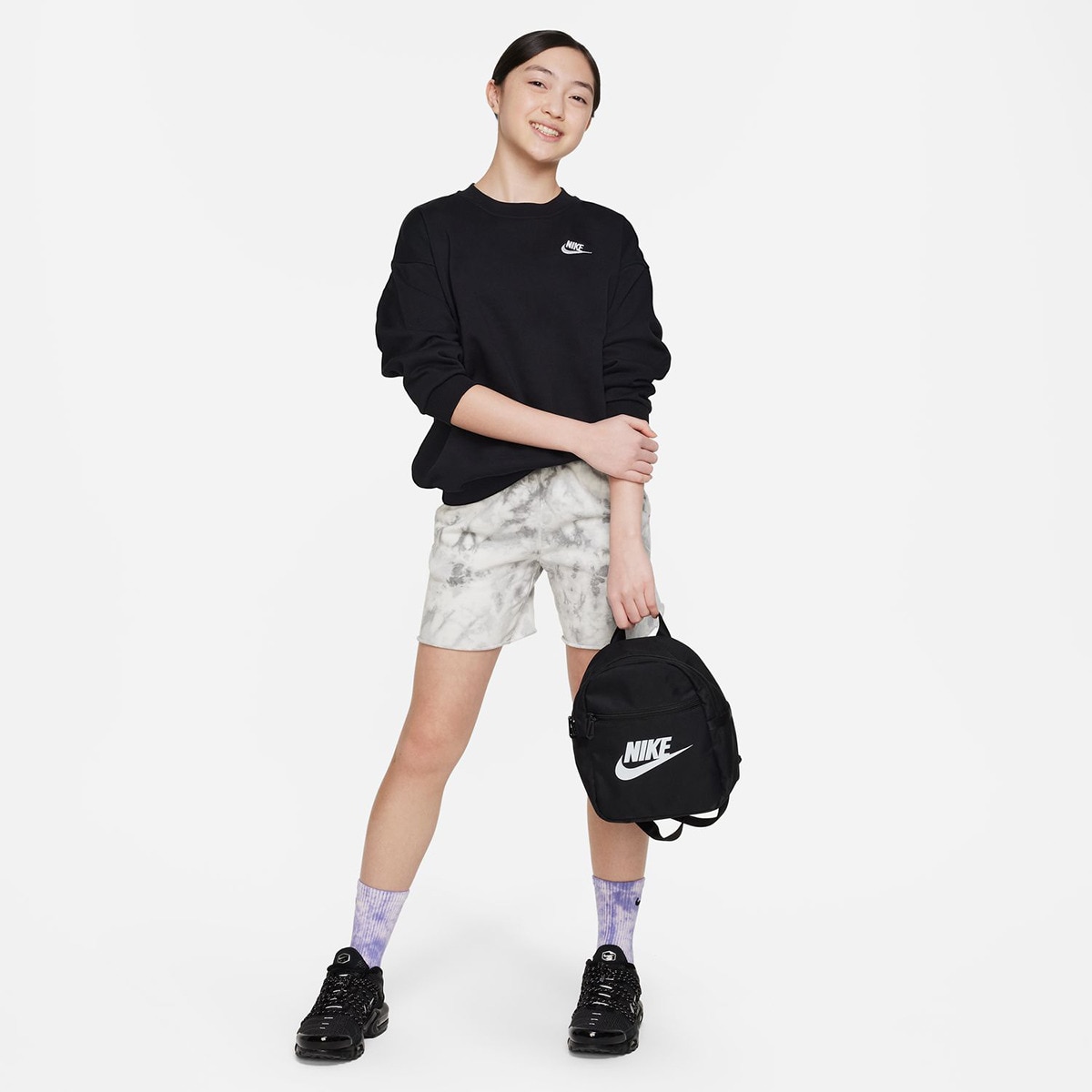 Sweatshirt de menina Sportswear Club Fleece Nike Preto-4