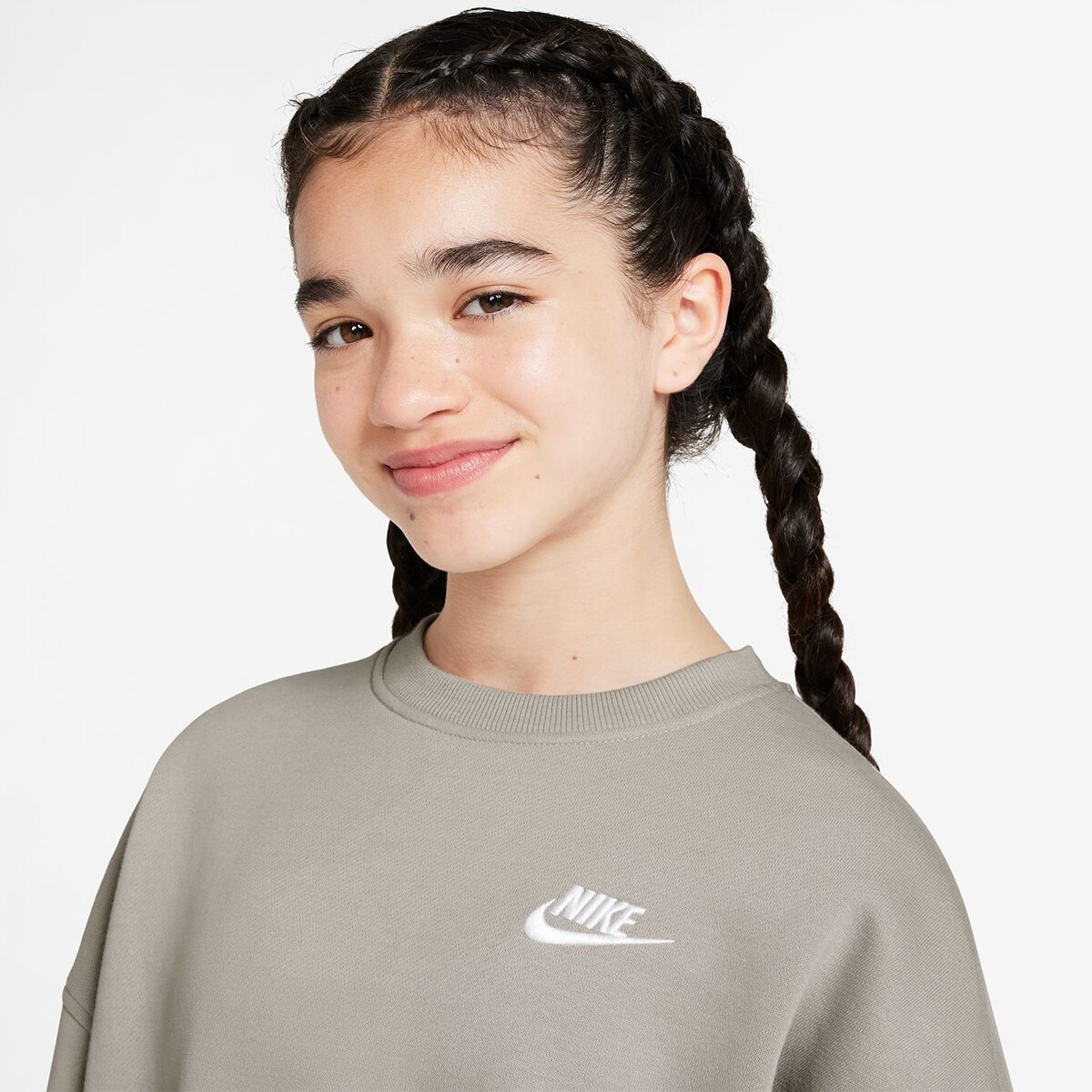 Sweatshirt de menina Sportswear Club Fleece Nike Cinzento-3