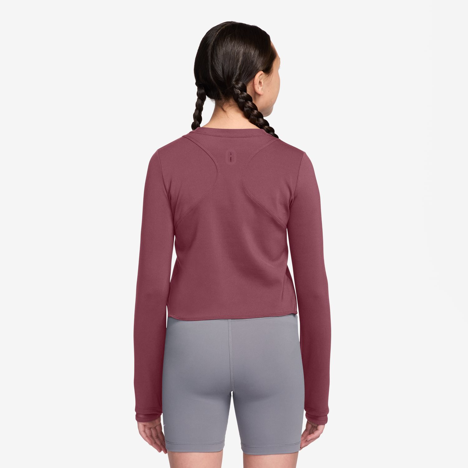 Camisola de Menina G Nk MAVN DF Ribbed LS Vermelho-2