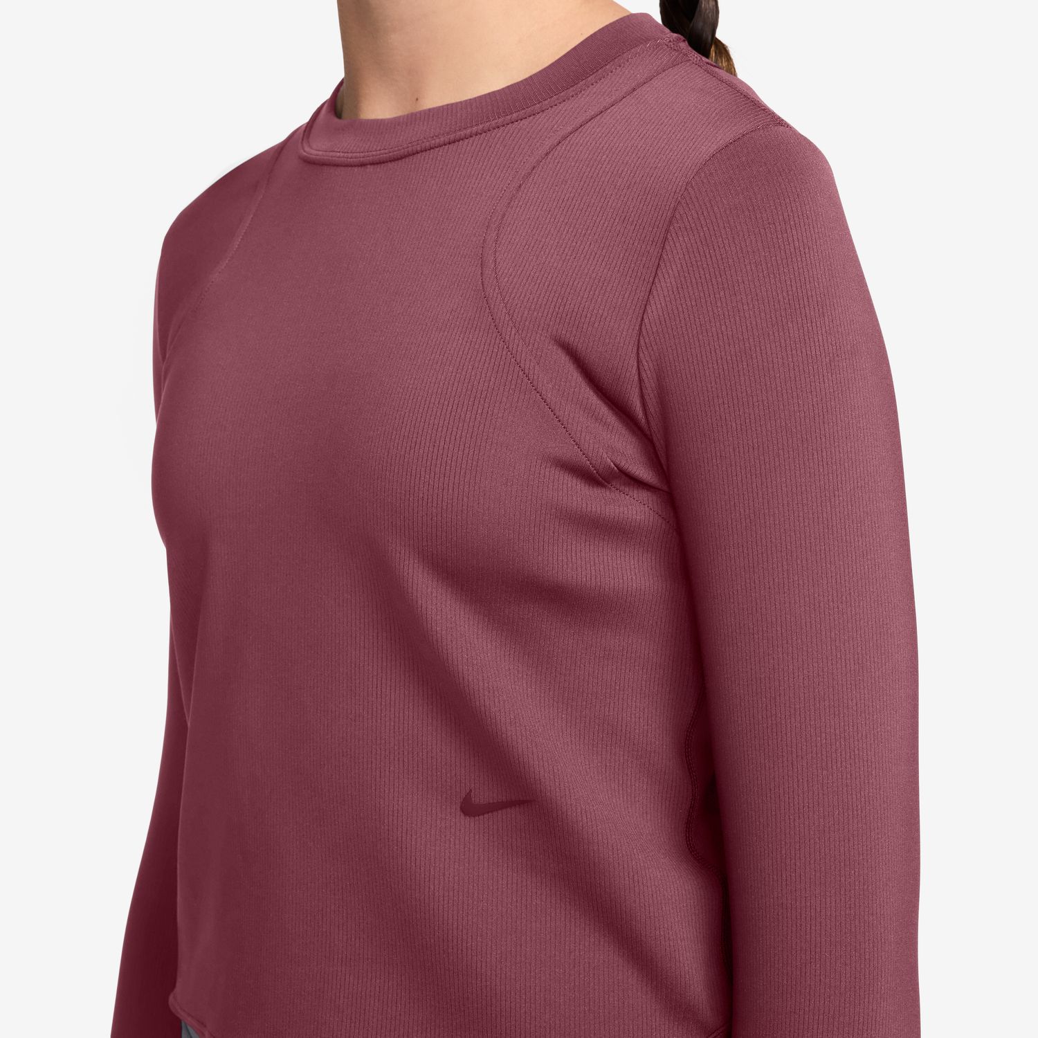 Camisola de Menina G Nk MAVN DF Ribbed LS Vermelho-3