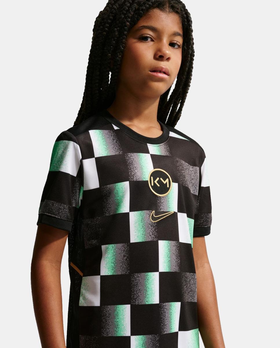 T-shirt de Futebol de Criança Academy 25 Kylian Mbappé Preto / Verde-5