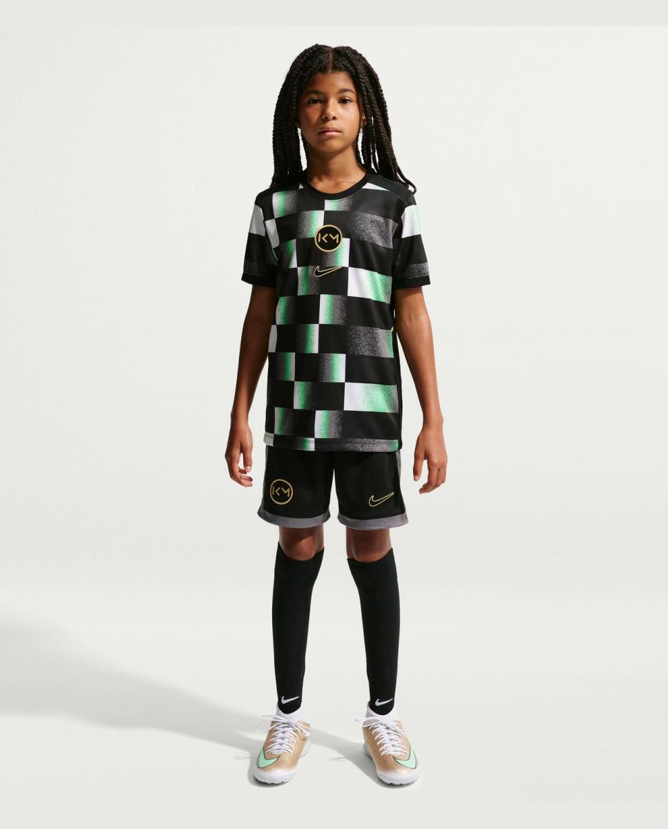 T-shirt de Futebol de Criança Academy 25 Kylian Mbappé Preto / Verde-7