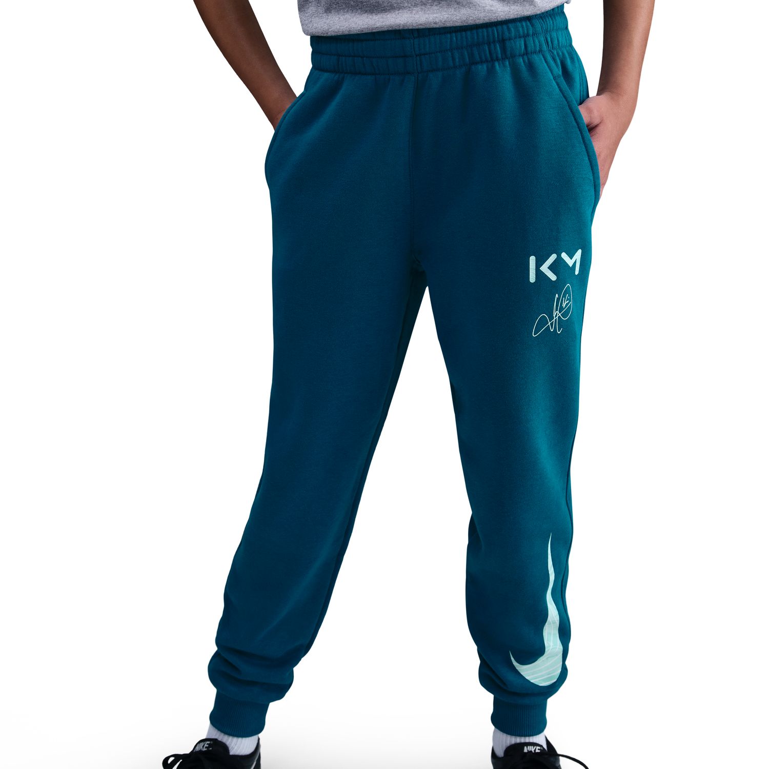 Calças de Criança KM Kylian Mbappé Club Fleece Azul-4