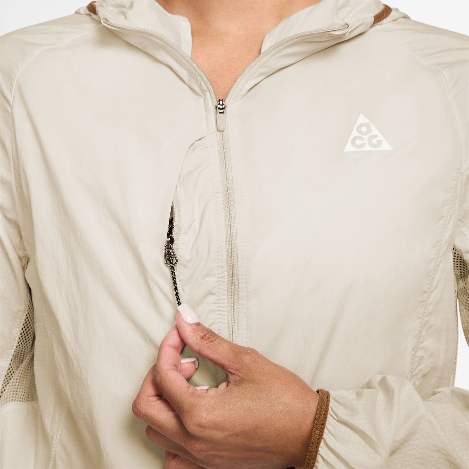 Casaco Corta-Vento de Mulher W ACG Uv Aireez Jkt Branco-3