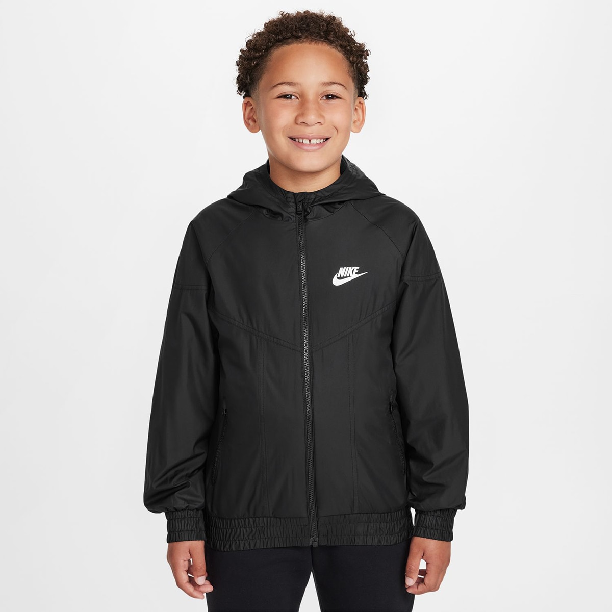 Casaco de Criança Sportswear Windrunner Repelente às Manchas Preto-1