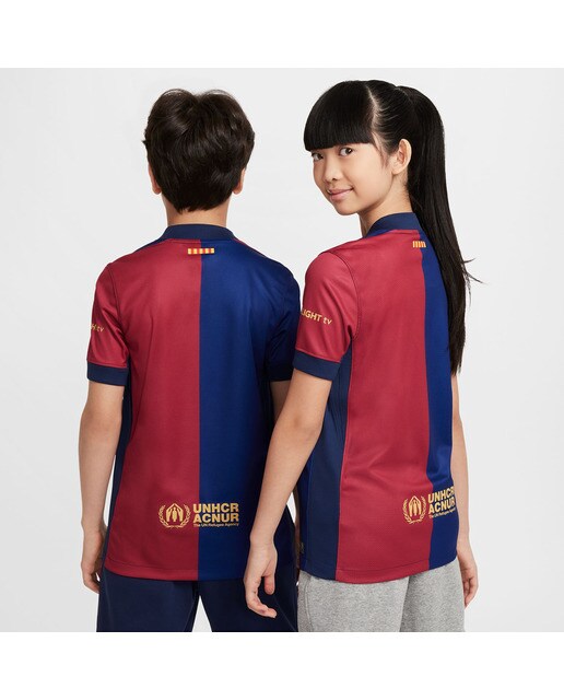 T-shirt de Criança 1.º Equipamento FC Barcelona 2024-2025 Stadium Azul-2