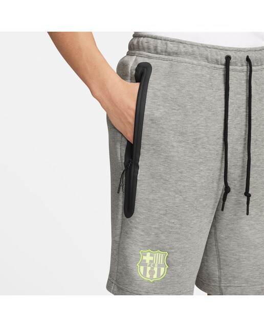 Calções de Homem FC Barcelona 2024-2025 Tech Fleece Cinzento-3