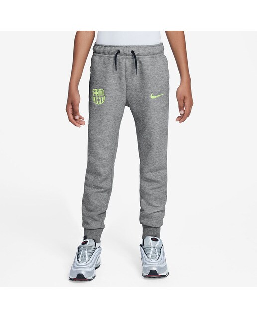 Calças de Criança FC Barcelona 2024-2025 Tech Fleece Cinzento-1