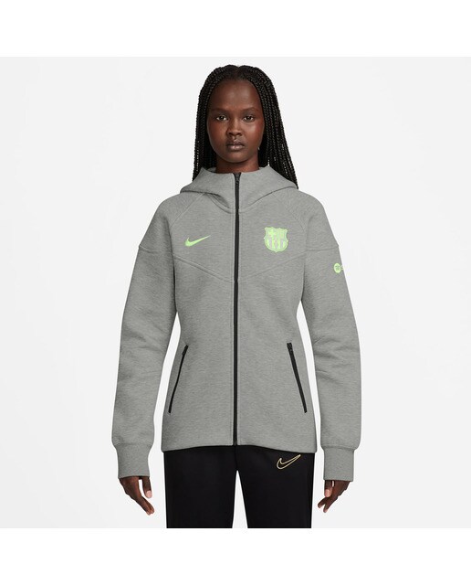 Casaco de Mulher FC Barcelona 2024-2025 Tech Fleece Windrunner Cinzento-1
