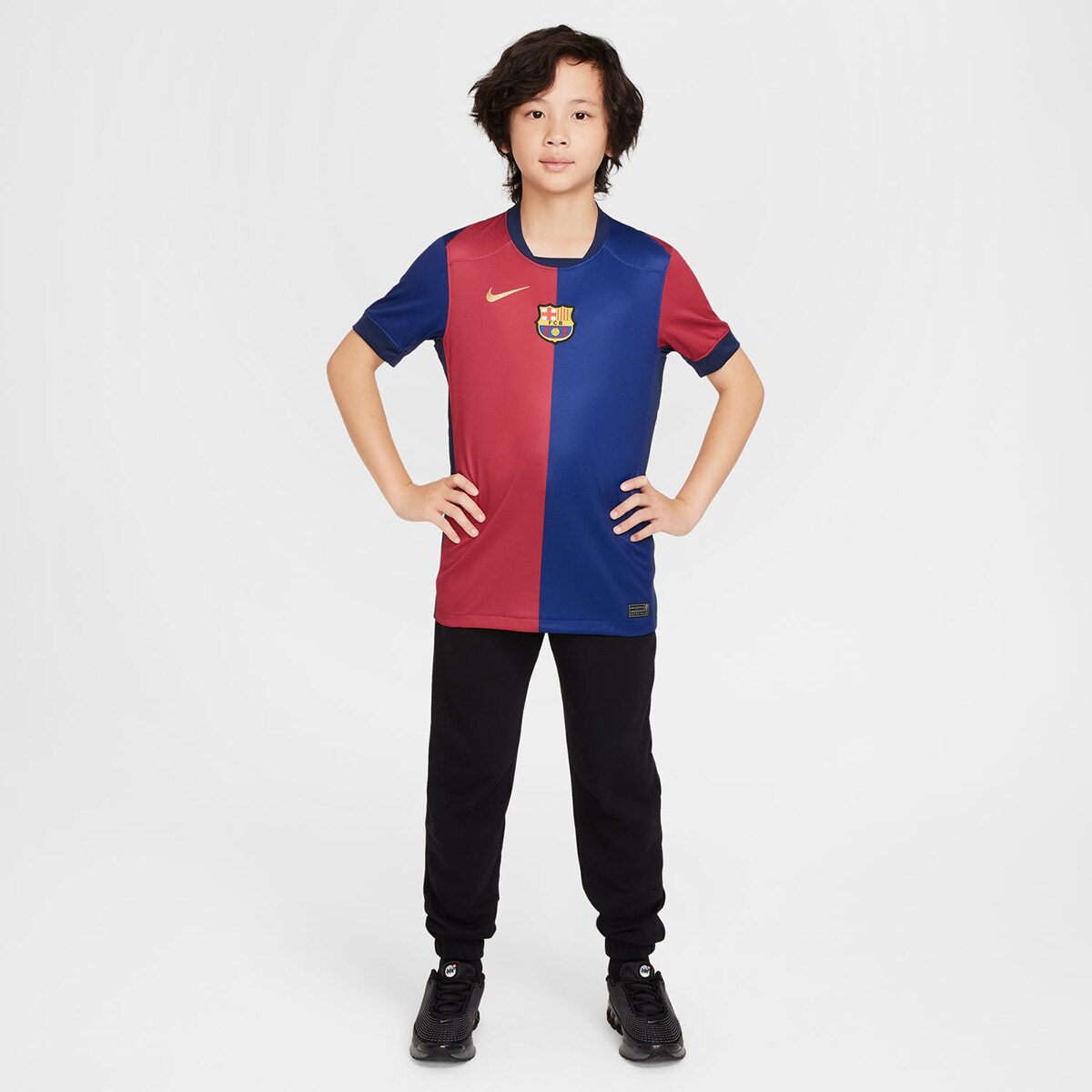 T-shirt de Criança 1.º Equipamento FC Barcelona 2024-2025 Stadium Azul / Grená-9