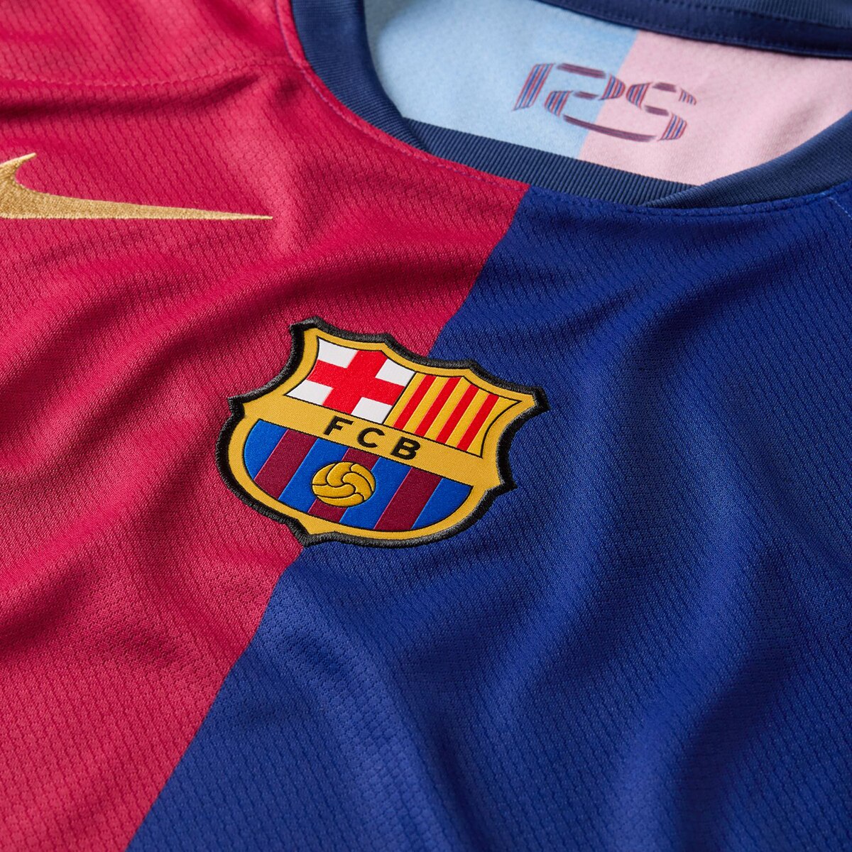 T-shirt de Homem 1.º Equipamento FC Barcelona 2024-2025 Stadium Azul-4