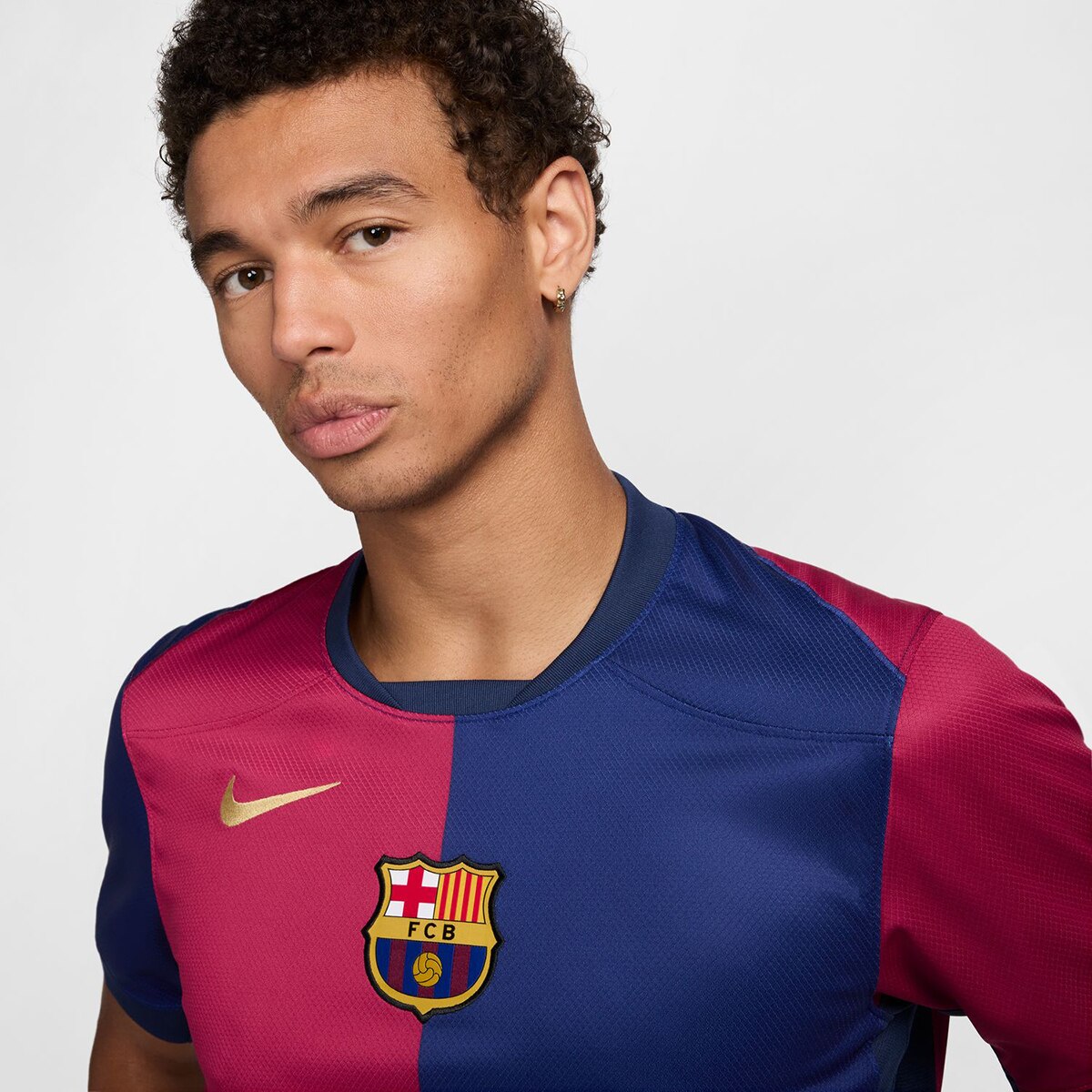 T-shirt de Homem 1.º Equipamento FC Barcelona 2024-2025 Stadium Azul-5