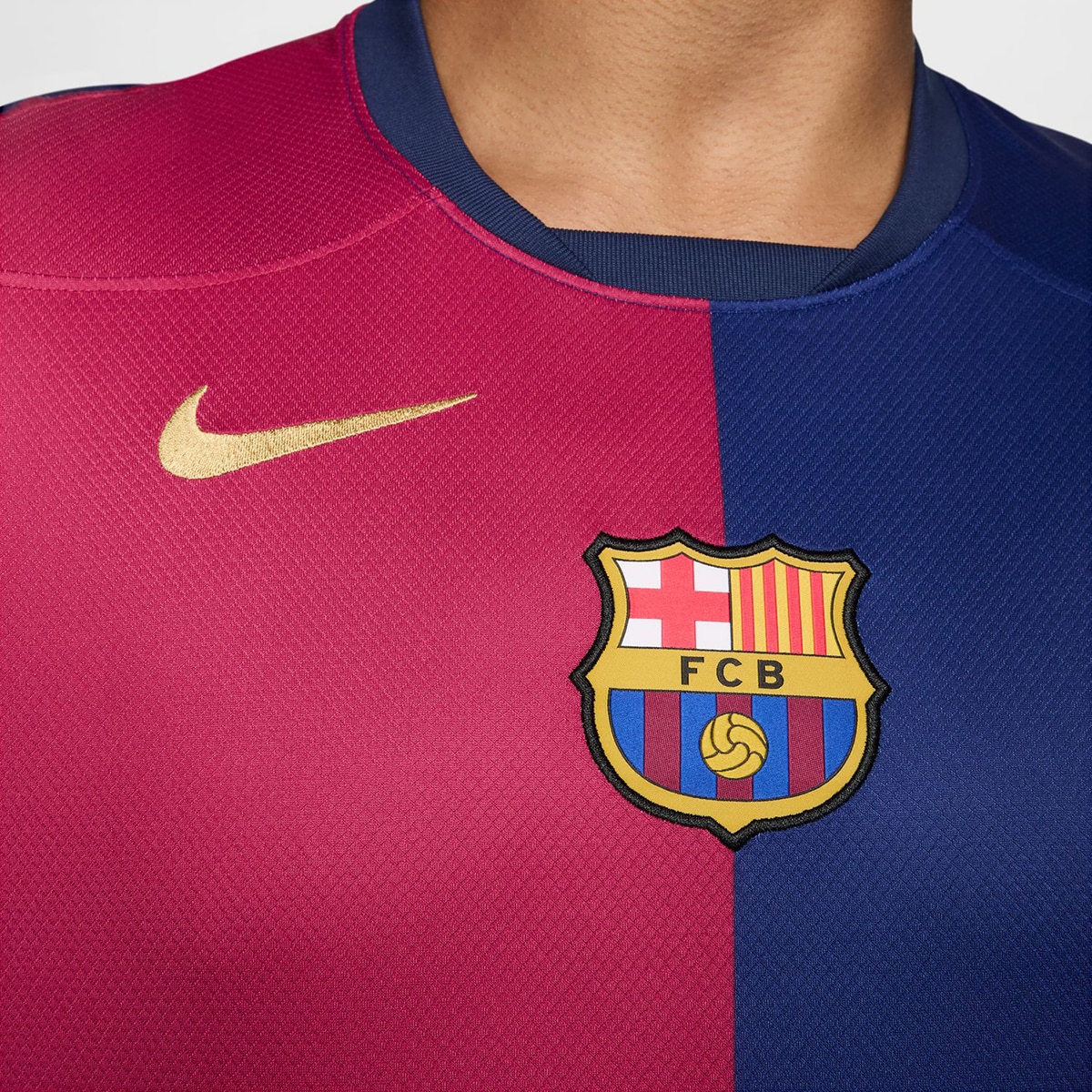T-shirt de Homem 1.º Equipamento FC Barcelona 2024-2025 Stadium Azul-6