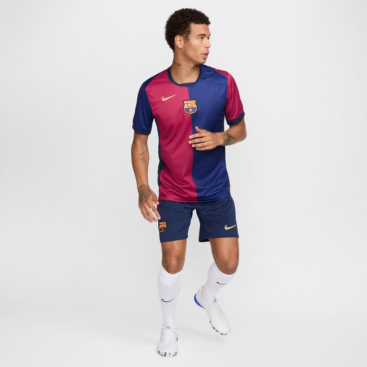 T-shirt de Homem 1.º Equipamento FC Barcelona 2024-2025 Stadium Azul-8