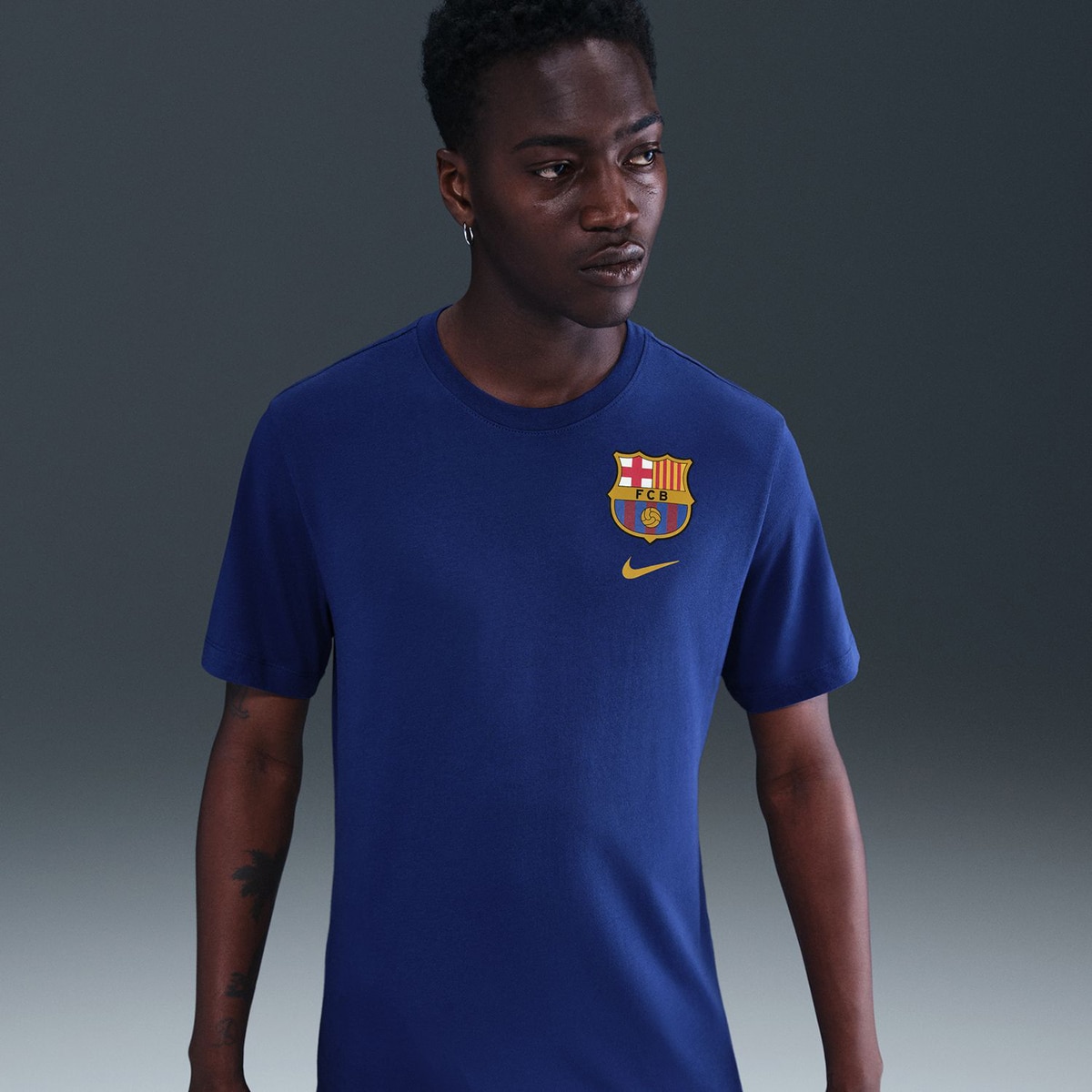 T-shirt de Homem FC Barcelona 2025-2026 Crew Azul-5