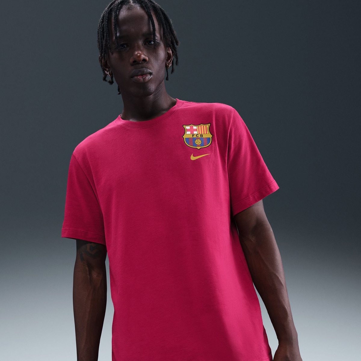 T-shirt de Homem FC Barcelona 2025-2026 Crew Vermelho-1