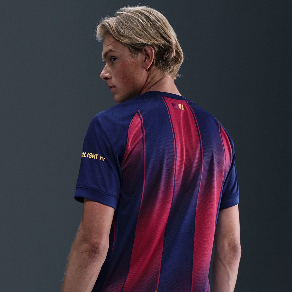 T-shirt de Homem 1.º Equipamento FC Barcelona 2025-2026 Stadium Azul / Grená-4