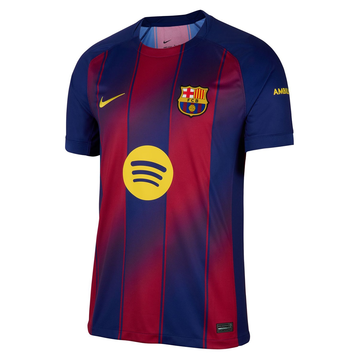 T-shirt de Homem 1.º Equipamento FC Barcelona 2025-2026 Stadium Azul / Grená-7
